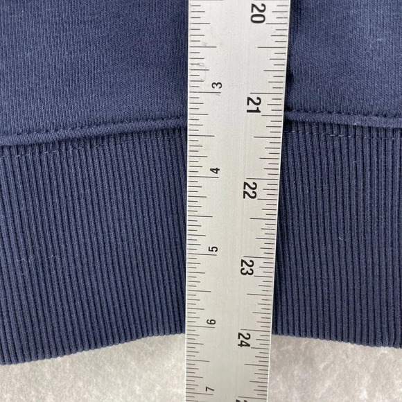 Tommy Hilfiger Sweatshirt Womens XS Navy Blue Mock Neck Ribbed Trim Drawstring - Picture 4 of 11